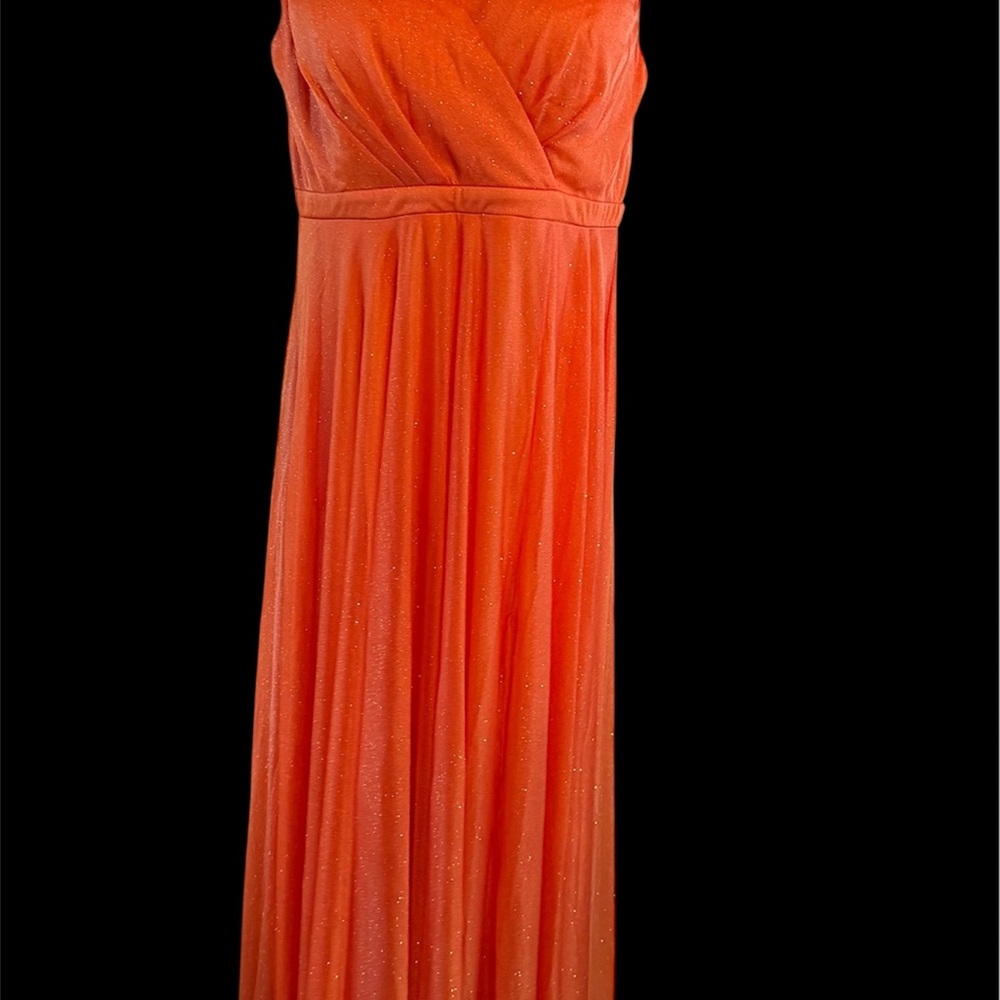 Bridal Boutique Tangerine Orange Sparkle Gown 16 Mother Of The Bride Formal NWT - Picture 4 of 9